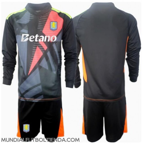 Camiseta Aston Villa Portero Segunda Equipación Replica 2024-25 para niños mangas largas (+ Pantalones cortos)